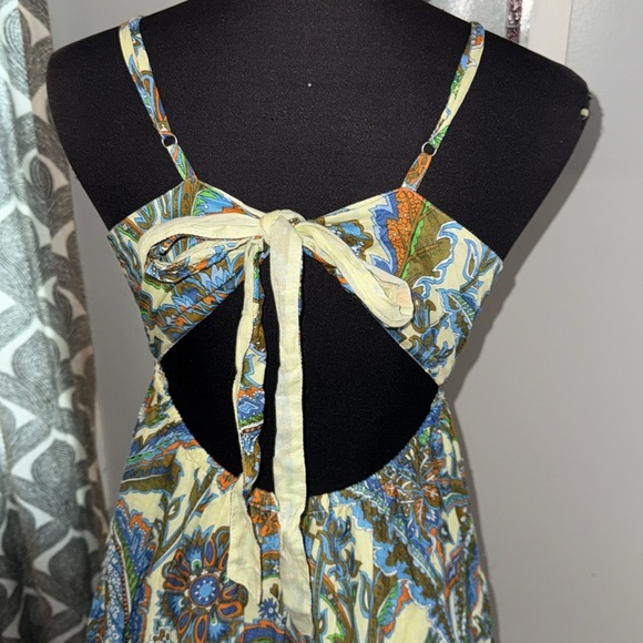 House of Harlow 100% Cotton Tie Back Maxi Dress Size Medium - Picture 6 of 12